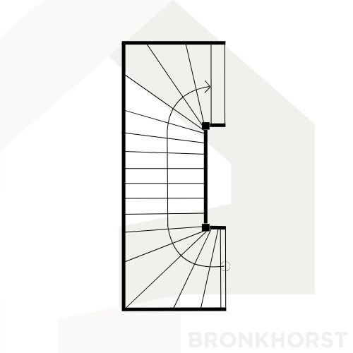 Dubbele kwartslag trap - U trap Dubbele kwartslag trap - U trap